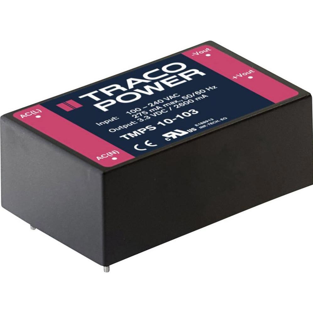 TracoPower, Spannungswandler, TMPS 10-124 AC/DC-Printnetzteil 410mA 10W +24.0 V/DC