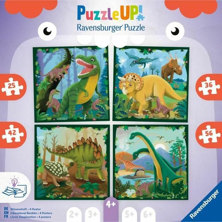 Actual product image Ravensburger Puzzle UP! dinosaurs from, 12004003 - 4 puzzles with 25, 36, 42, 56 pieces to (159 pieces)