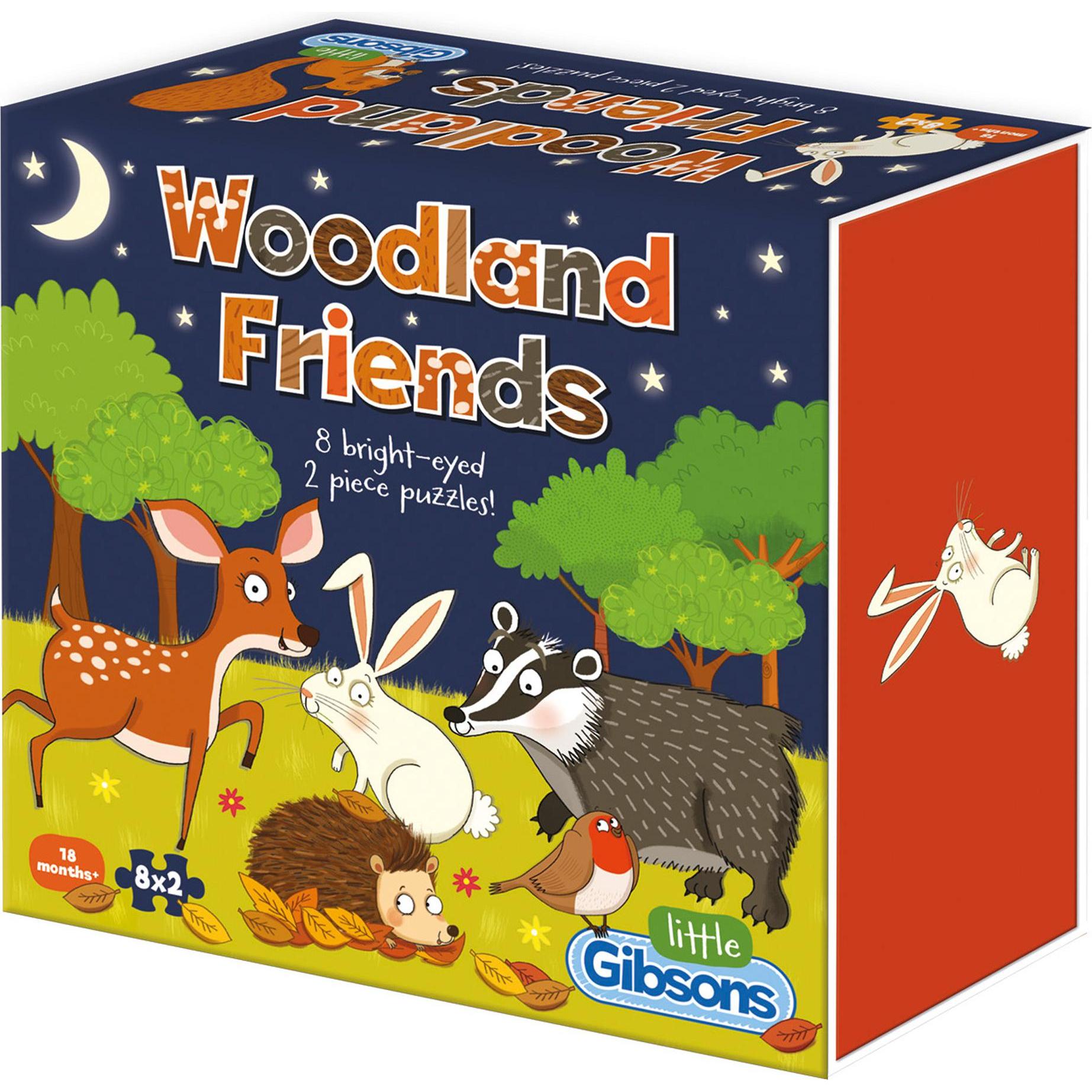 Gibsons G1034 Puzzle 8 x 2-16 pcs. Woodland Friends (2 Teile)