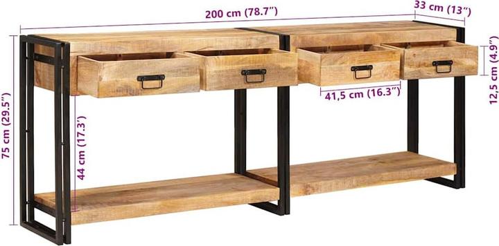Image du produit vidaXL Konsolentisch (200 x 33 x 75 cm)
