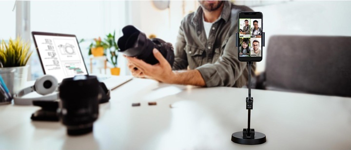Actual product image Ipevo Uplift cell phone holder for visual communication and presentations
