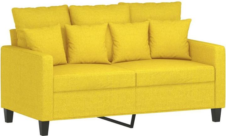 Produktbild VidaXL 2-tlg. Sofagarnitur mit Kissen Hellgelb Stoff,Farbe (2-Sitzer)