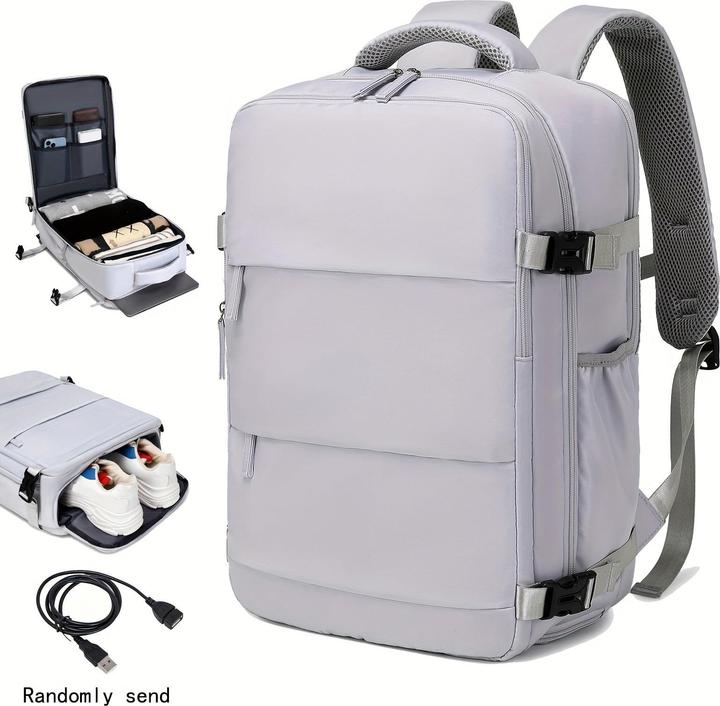 Image du produit Only-Bags.Store Sac à dos de voyage avec compartiment à chaussures, sacoche extensible, sac d'école pour ordinateur