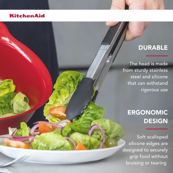 Actual product image KitchenAid Silicone-Tipped Side-Locking Tongs, 30cm