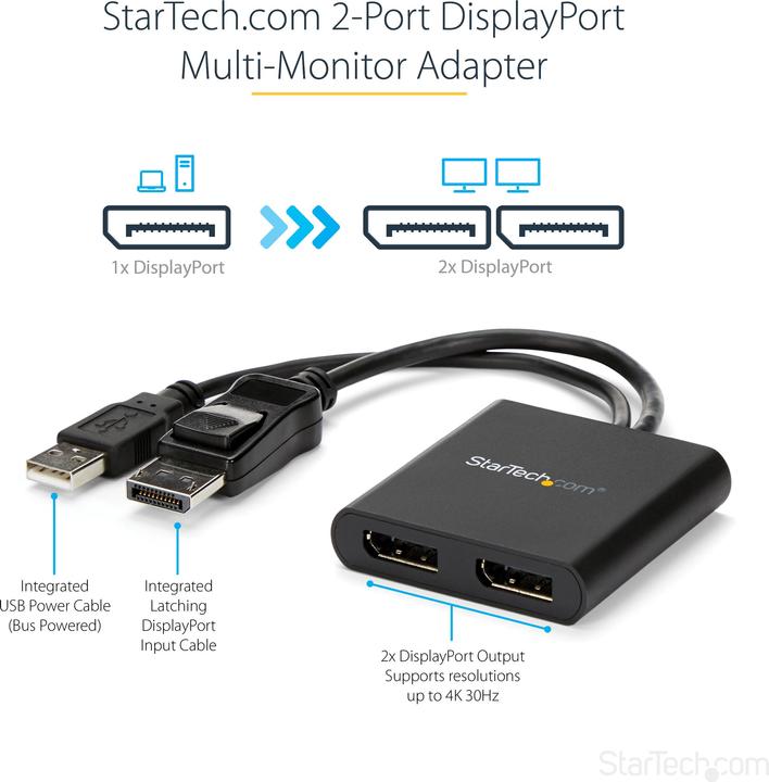 Actual product image StarTech Mst Hub - 2-Port Displayport (Digital -> Digital)