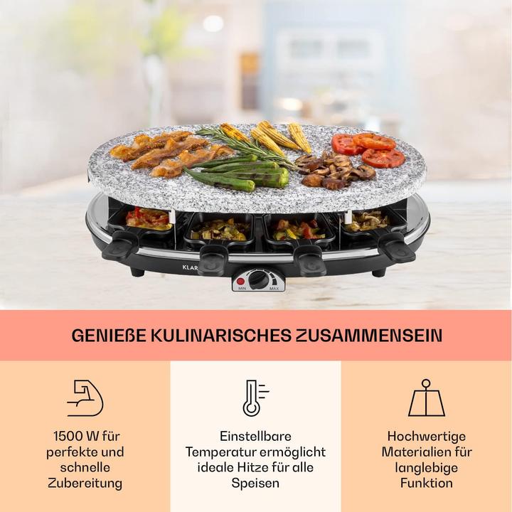 Image du produit Klarstein Steaklette, barbecue 2 en 1 sans dessous de plat & spatule en bois