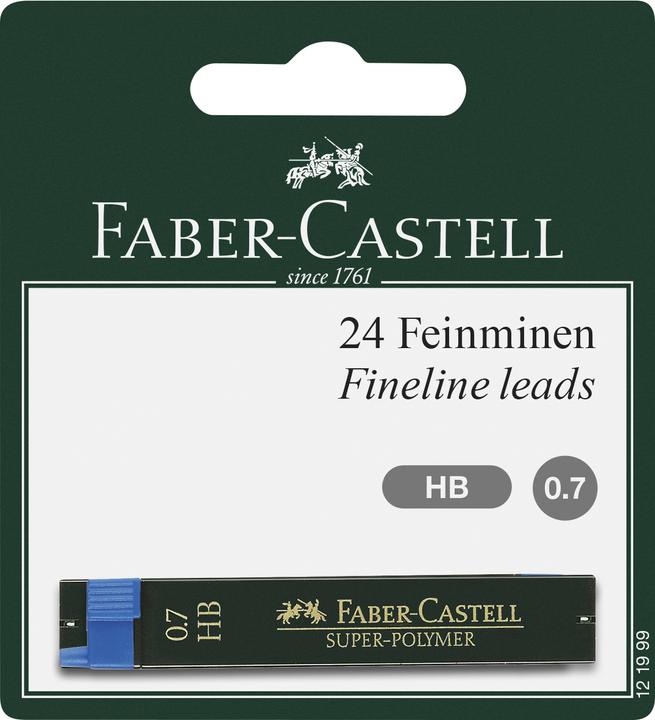 Faber-Castell Navulling Super Polymeer 0,7 mm, HB, zwart (Gel navulling, Zwart, 0.70 mm)