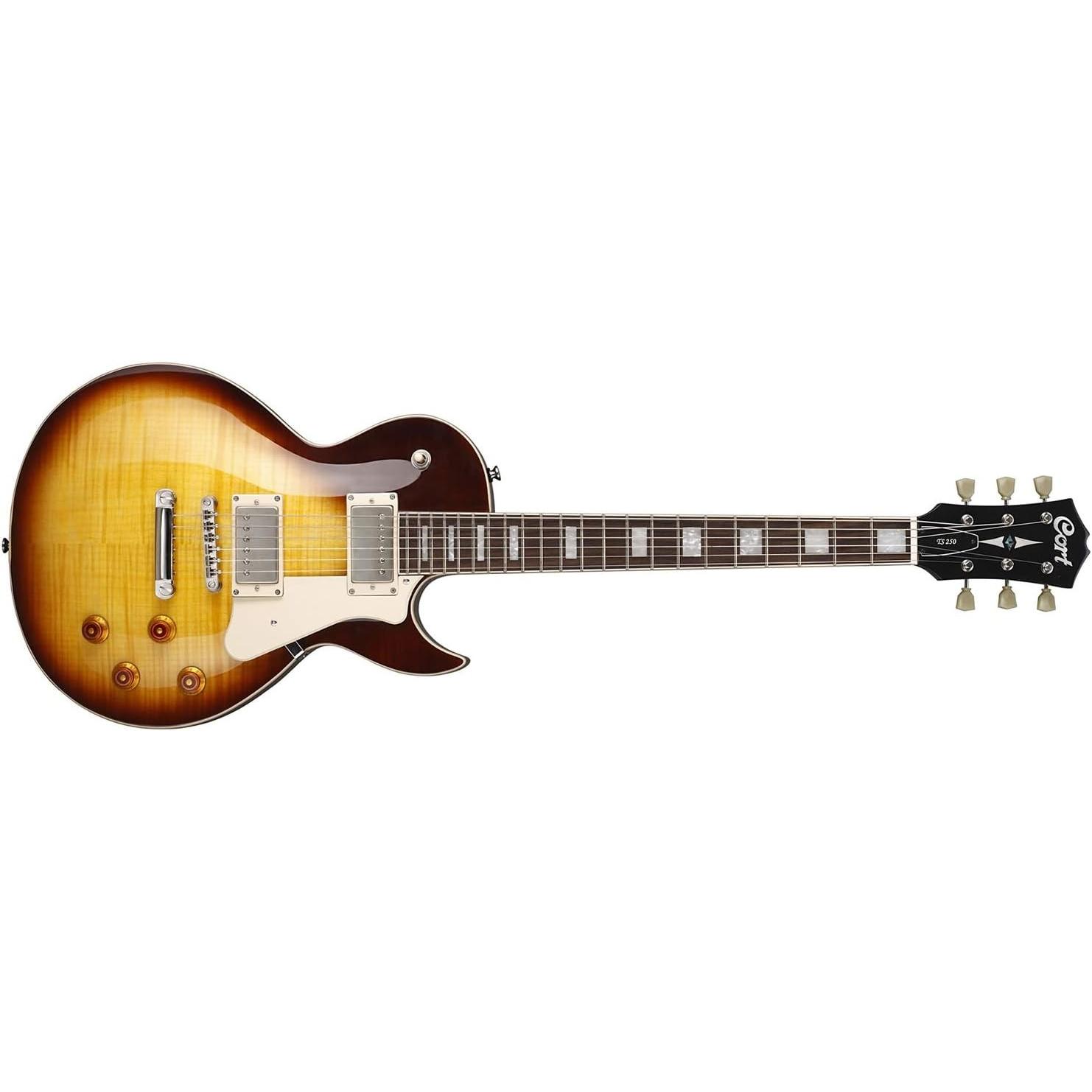 Cort Guitars Chitarra elettrica con pickup ClassicRocker H-H e finiture vintage (Chitarra elettrica, Corpo: Mogano, Top: Acero), Chitarra, Marrone