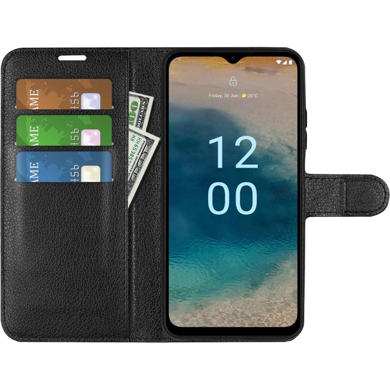 Thumbnail - Screenguard Nokia G22 Leather Guard Lederhülle (Nokia G22), Smartphone Hülle, Schwarz