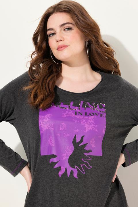 Actual product image Ulla Popken Tie Hem Long Sleeve Graphic Tee (50, 52)