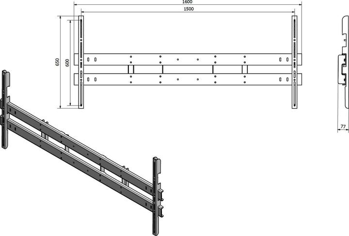 Immagine prodotto DSS Adattatore VESA max 1500x600mm, nero (Adattatore / Piastre di montaggio)