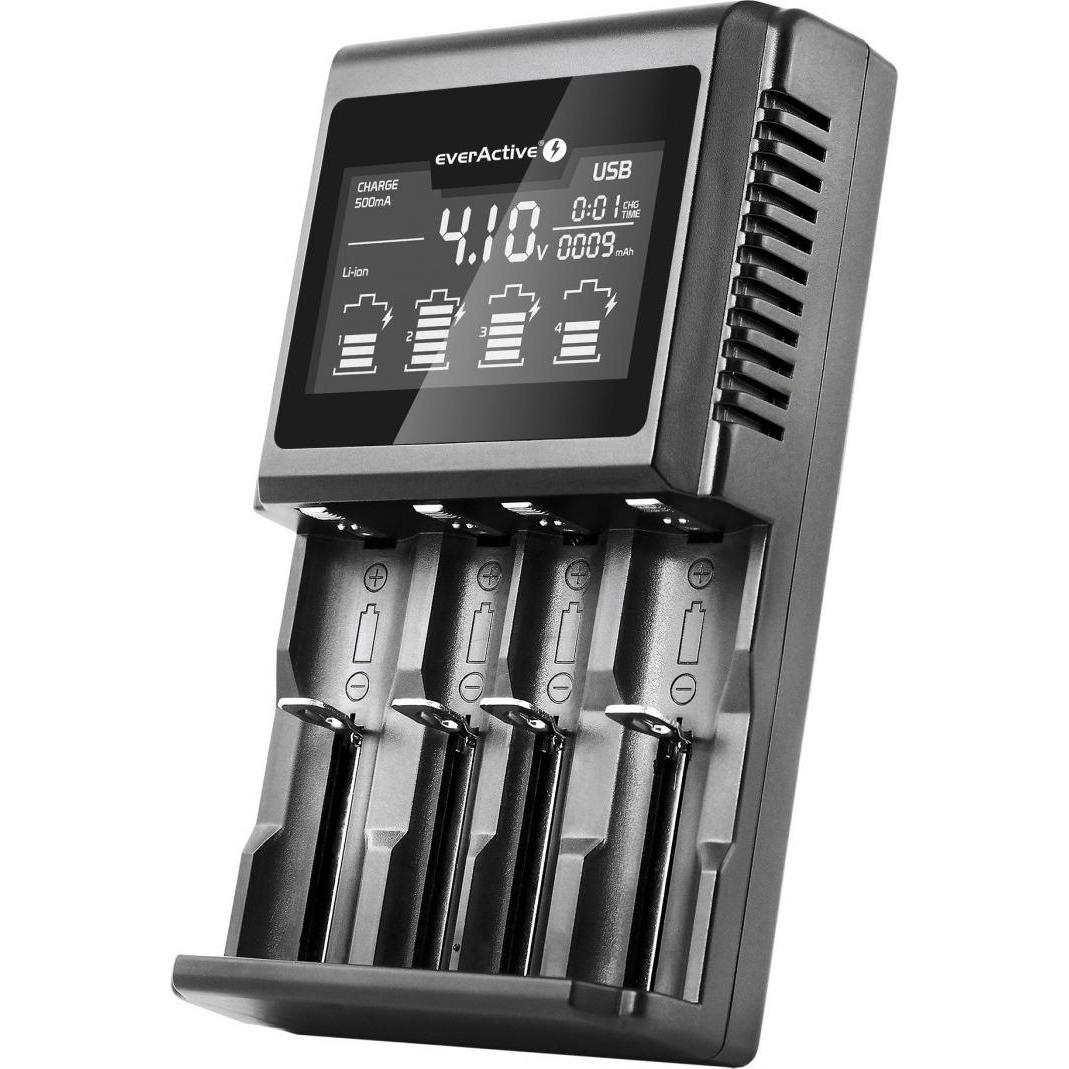 Everactive Charger UC-4000 (1 Stk., C, D, AA, AAA, Ladegerät ohne Akku), Akku Ladegerät