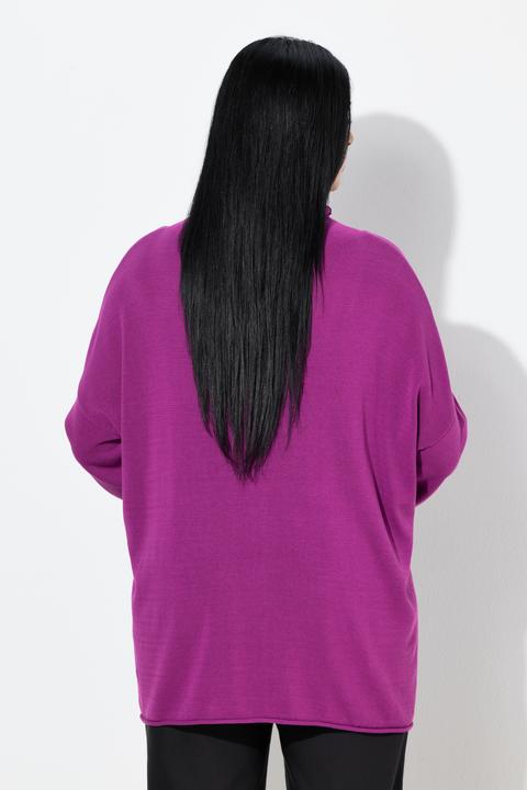 Produktbild Ulla Popken Pullover, Rollkanten, Boxy, Stehkragen, Langarm (50, 52)