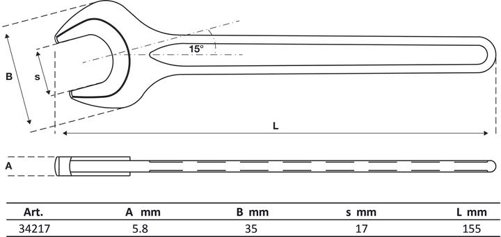 Actual product image BGS Single Open End Spanner DIN 894 17 mm (17 mm)