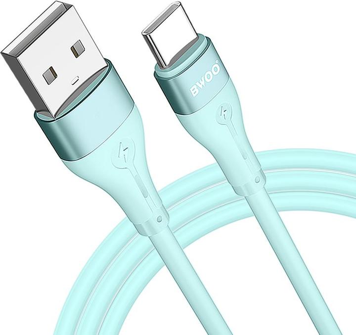 Produktbild Bwoo Minimalistisches Silikon 3A Kabel X280C USB-A auf USB-C grün (1 m, 15 W)