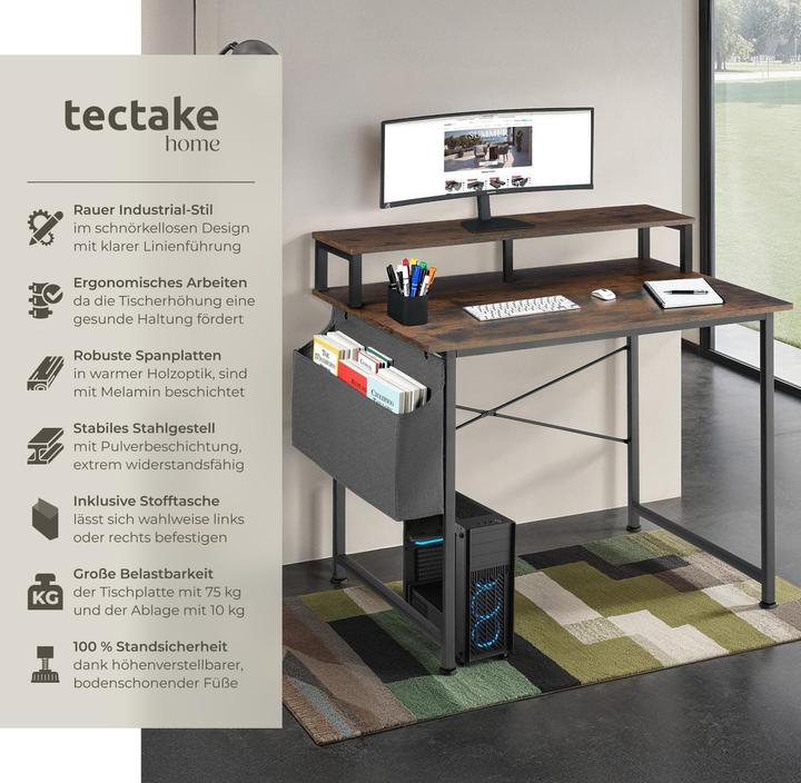 Image du produit tectake Bureau (120 x 60 x 90 cm)