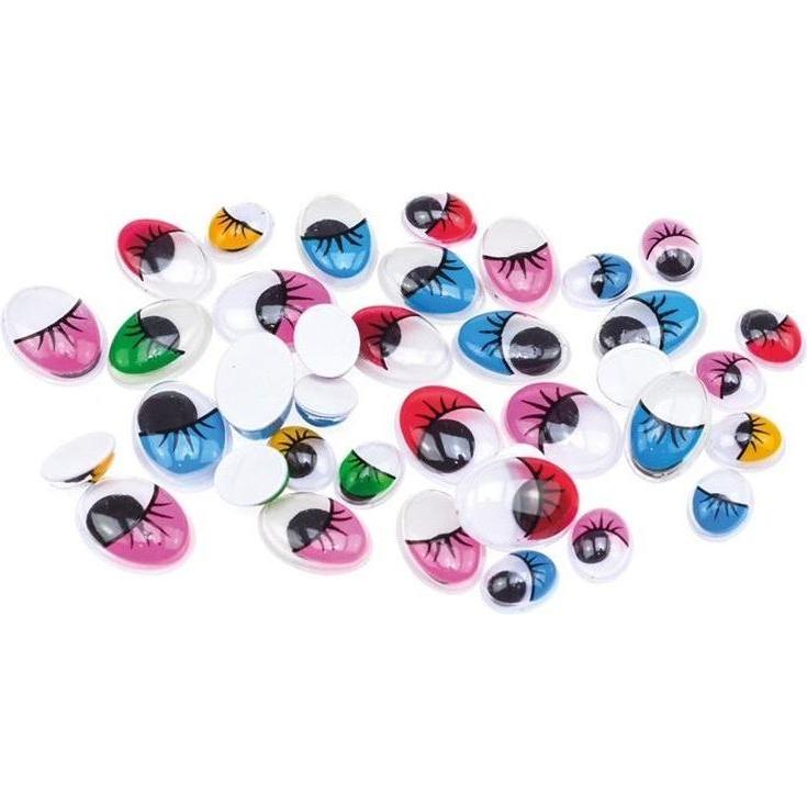 Brewis, Ciglia finte, Bewegliche ovale Augen mit farbigen Wimpern, 36-tlg