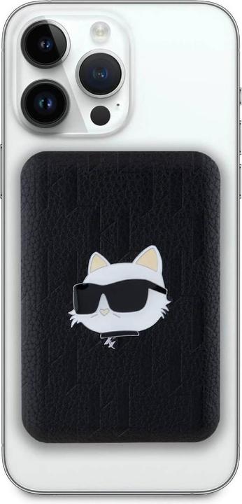 Actual product image Karl Lagerfeld Powerbank indukcyjny KLPB5FPGKSCHHK 15W 5000mAh czarny/black Choupette Head Pin MagSa (5000 mAh, 15 W)