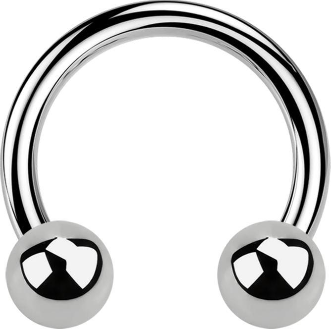 Actual product image Star Piercing Steriler Micro Circular Barbell silber mit zwei Kugeln (Titanium, without brass)