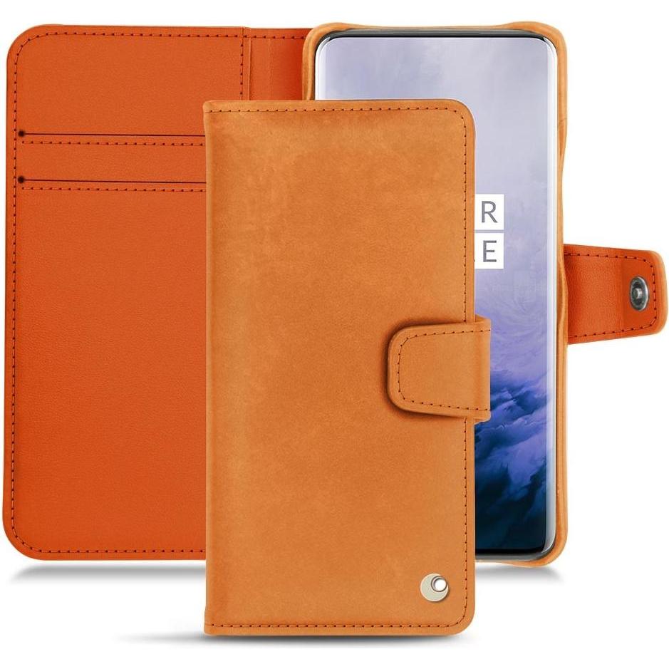 Noreve Lederschutzhülle Wallet (OnePlus 7 Pro), Smartphone Hülle, Orange