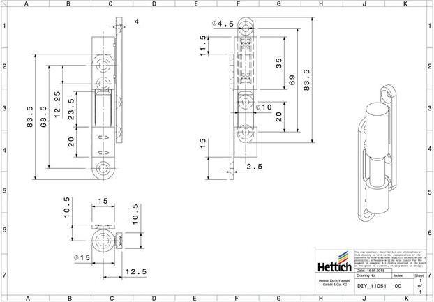 Actual product image Hettich Renovierband wartungsfrei 15x83,5mm verzinkt, 2 St.