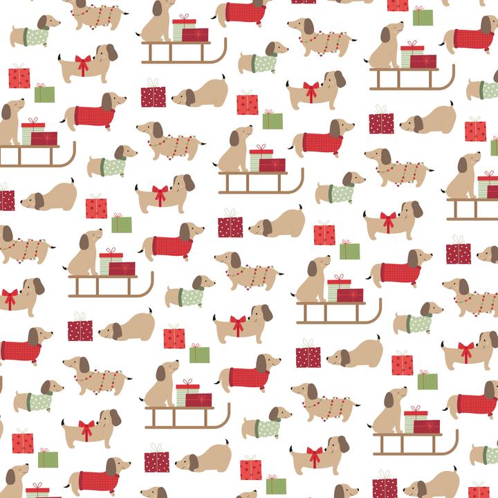 Actual product image Artemio Papier-Set "Woofy Christmas" (150 g/m², 10 x)