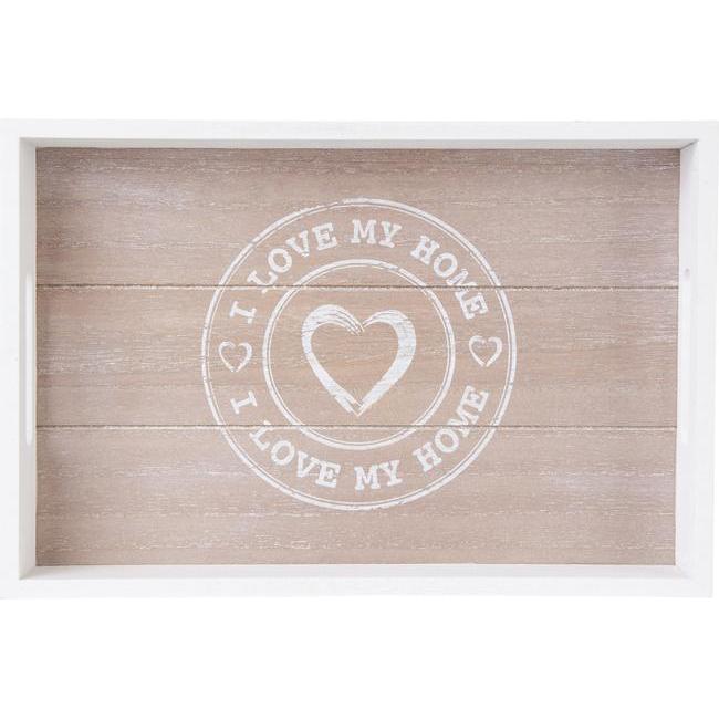 Out of the blue, Tablett, Tablett - I Love My Home - aus Holz - - Grösse klein