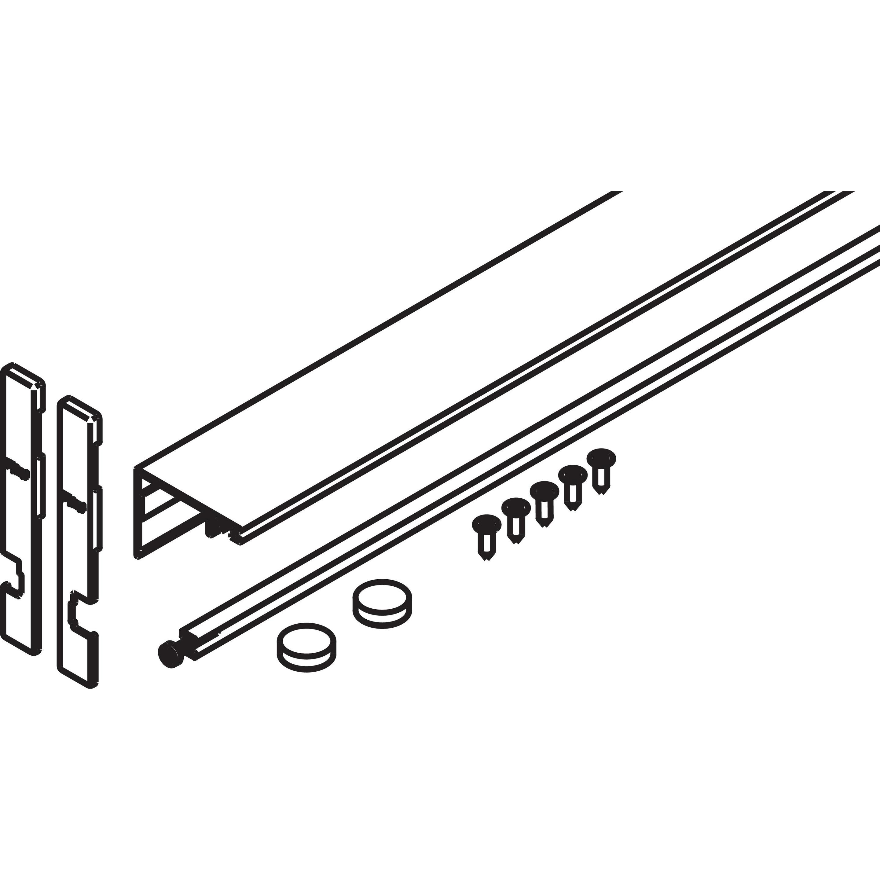 HAWA, Türbeschlag + Scharnier, Concepta Connector oben 55 mm, Länge 560 mm, f. Verbindung Aussen mit Korpus