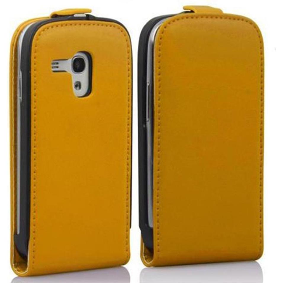 Cadorabo Flip Glatt Hülle (Samsung Galaxy S3 Mini), Smartphone Hülle, Gelb