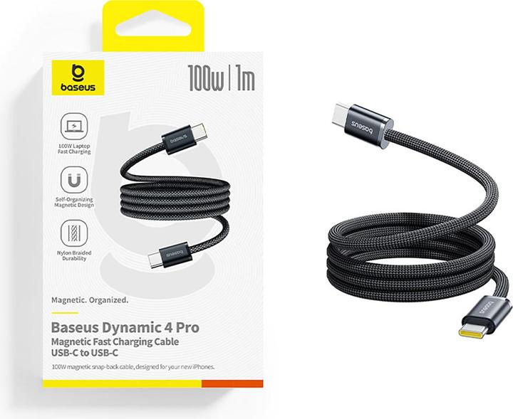 Actual product image Baseus Dynamic 4 Pro Fast USB-C Kabel - USB-C 100W 1m - Schwarz (1 m, 100 W)