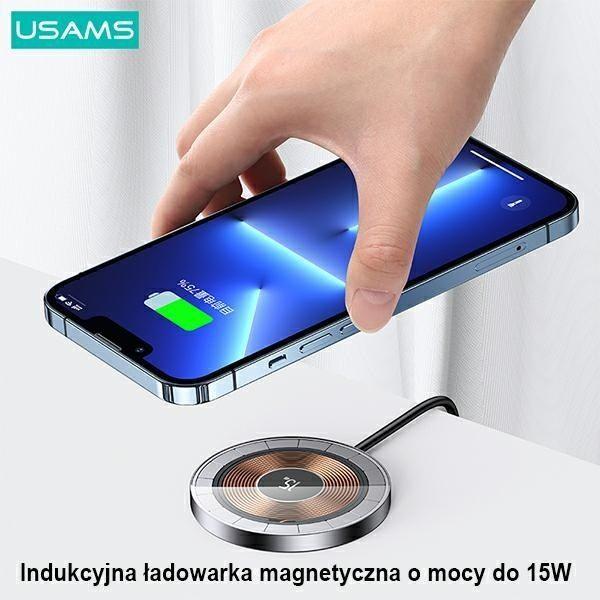 Actual product image Usams Ład. indukcyjna US-CD183 magnetic 15W czarny/black CD183CDX01 (15 W)