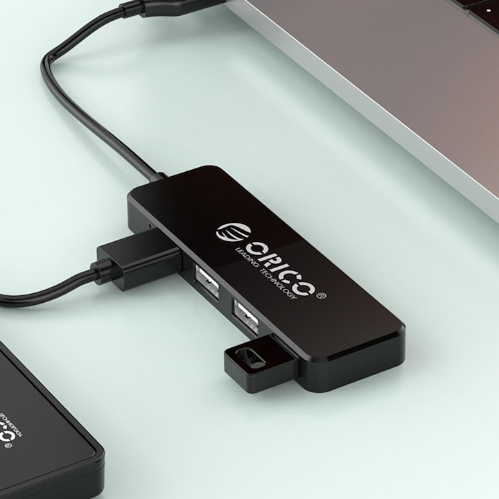 Produktbild Orico Converter FL01 USB-A Hub Docking Station 4x USB-A 2.0 - Black (USB-A, 4 Ports)