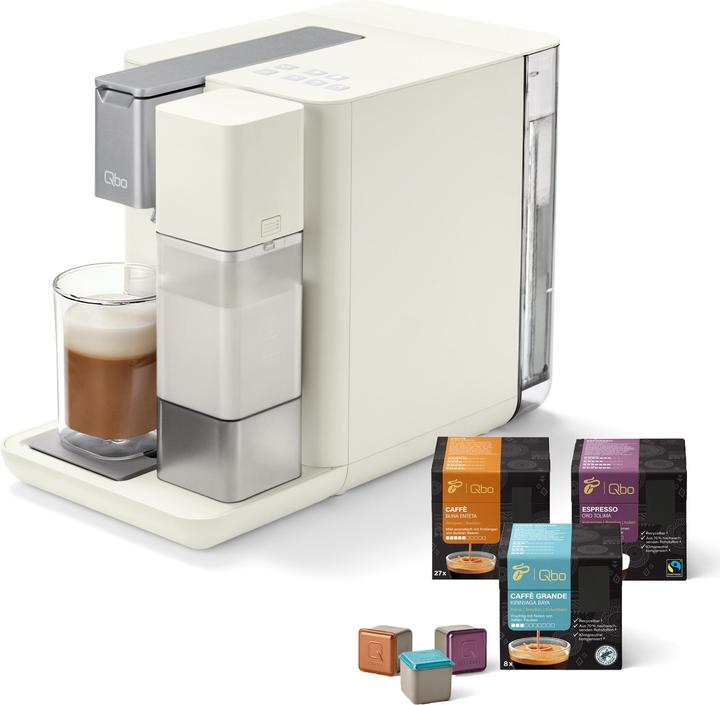 Produktbild Tchibo Qbo MILK MASTER Premium Kapselmaschine mit Milchschaumfunktion inkl. 24 recyclebare Qbo Kapse