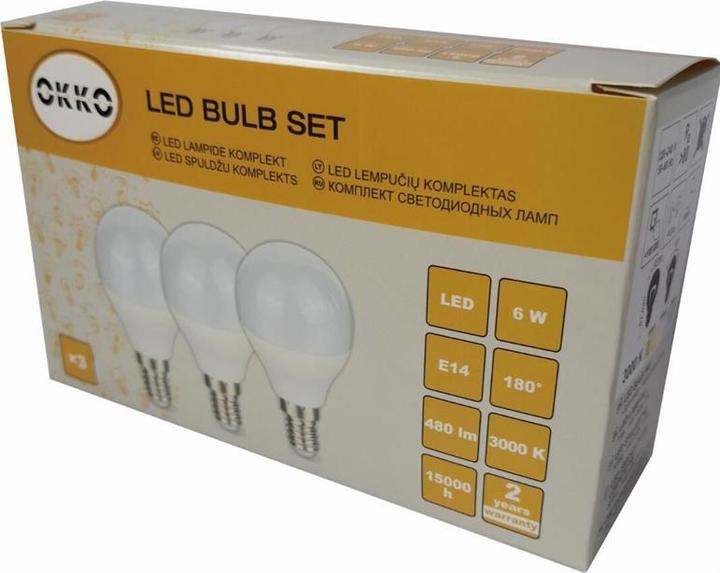 Image du produit Okko AMPOULE LED G45 6W E14 480LM 830 3PCS/PACK (E14, 480 lm, 3x)