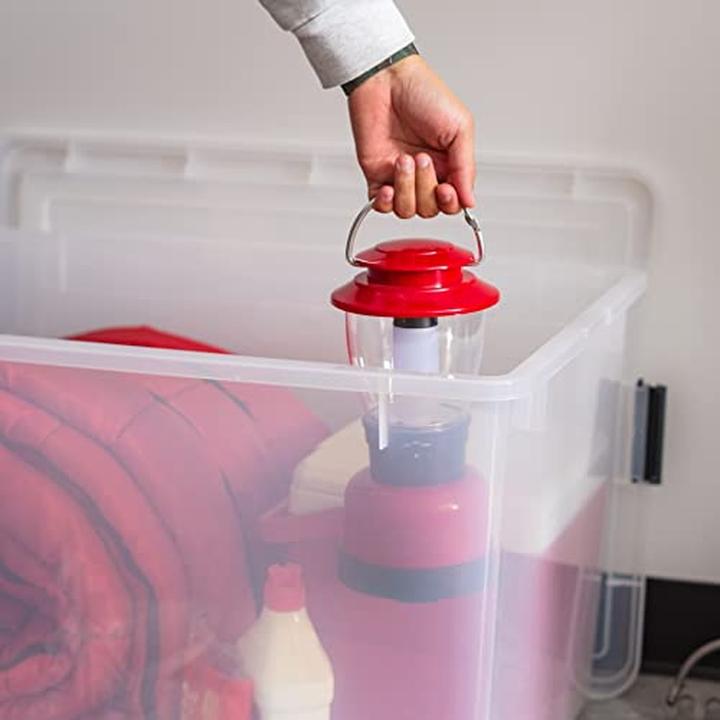 Actual product image Iris Ohyama Stackable Plastic Storage Containers with Lids (30 cm, 3x)