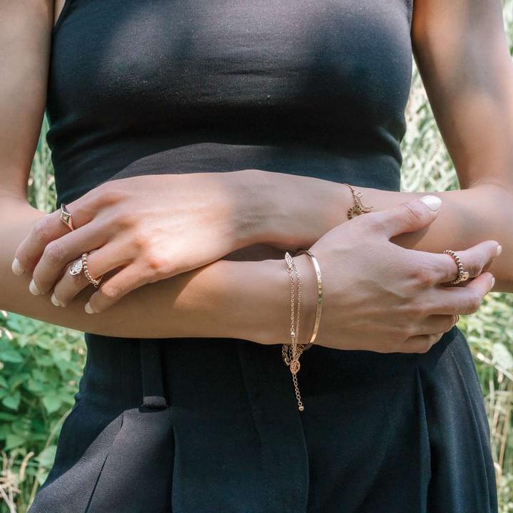 Produktbild Bijouteria Armband (26 cm, Edelstahl, PVD Beschichtung (goldfarbig), Kristall)