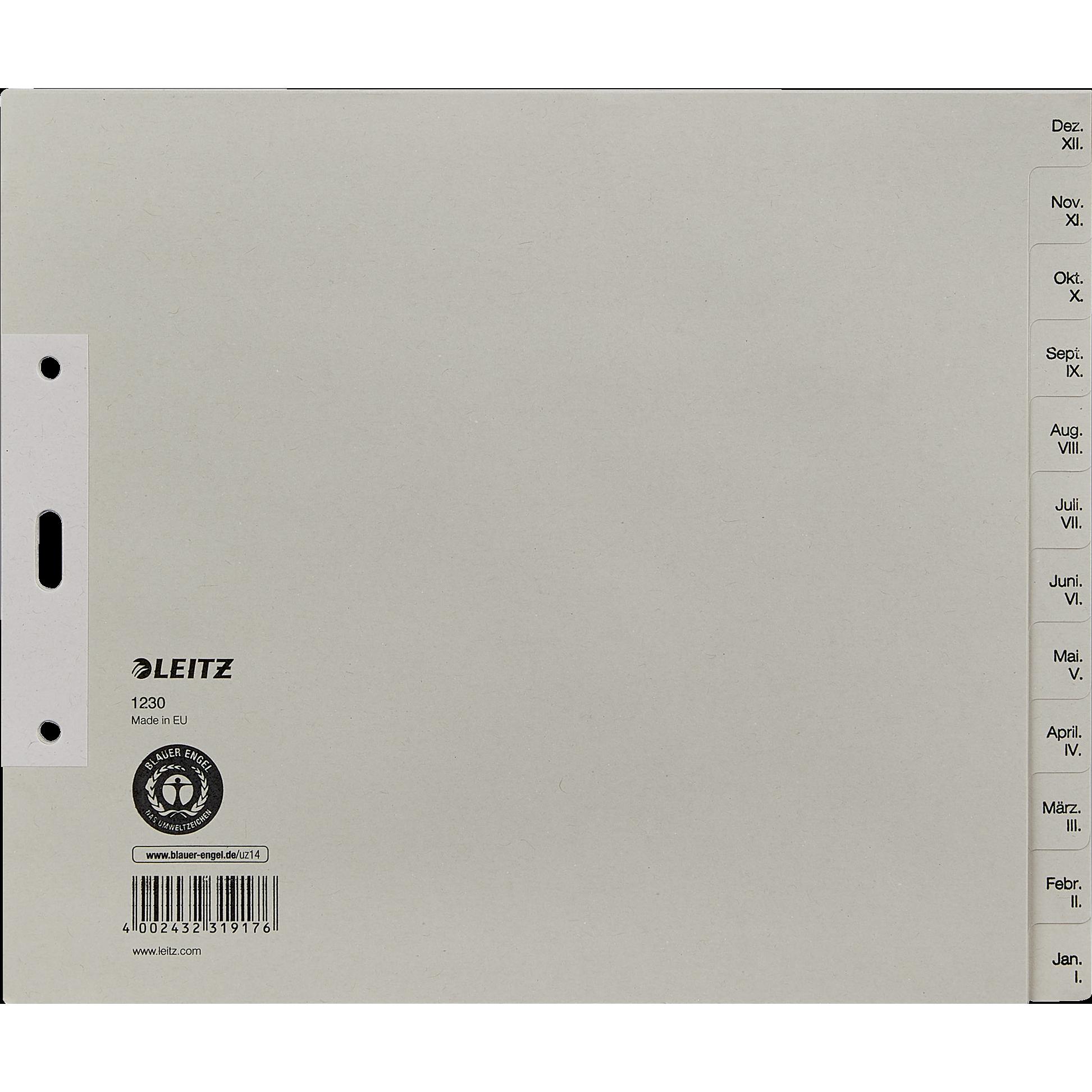 Leitz, Ordner Zubehör, Papierregister Monate