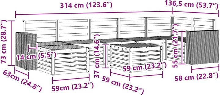 Produktbild vidaXL Outdoor-Sofa