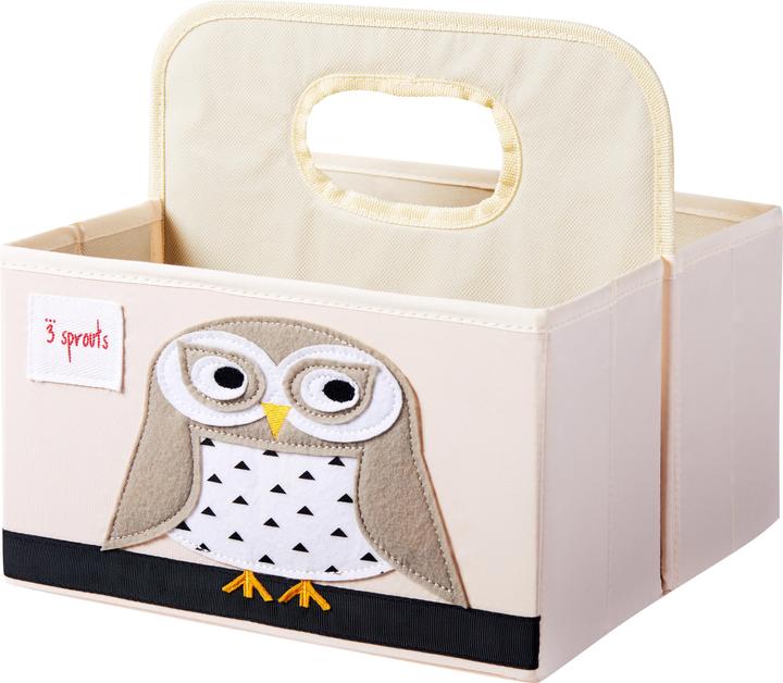 3 Sprouts Diaper Caddy - Hibou blanc