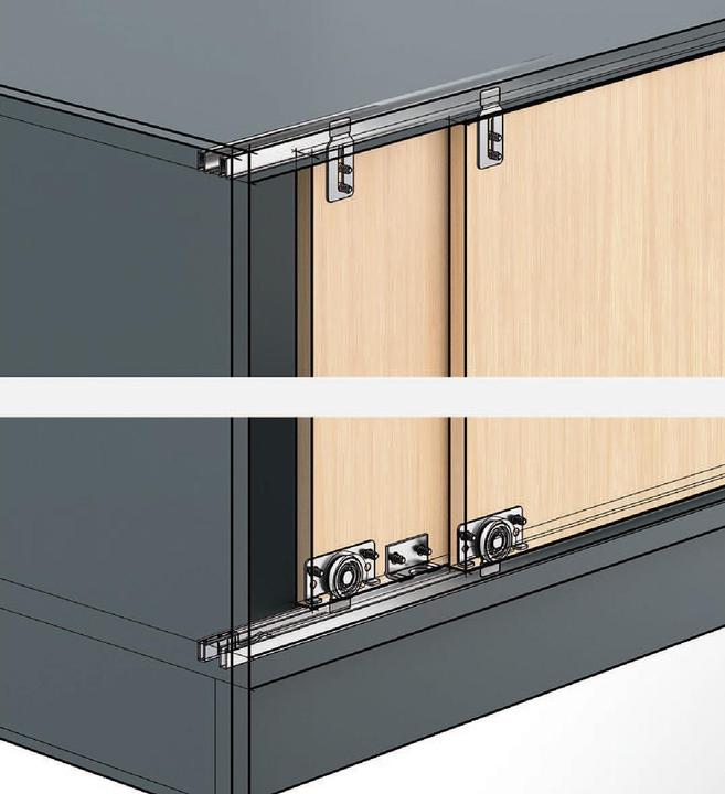 Actual product image Hettich Slide Line 56 complete set 3-door