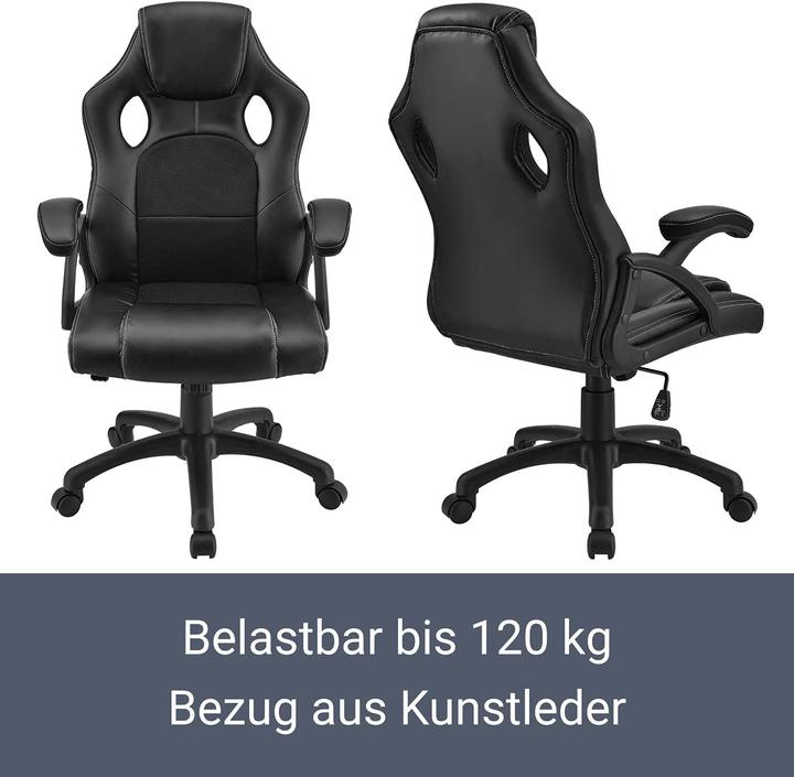 Produktbild Juskys Racing Schreibtischstuhl Montreal in Schwarz