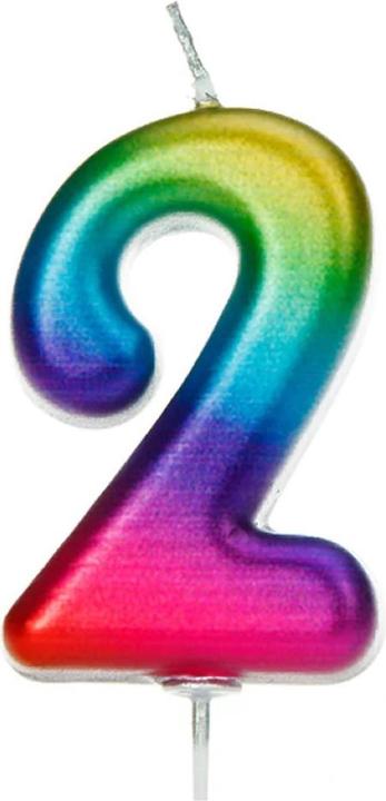Creative Party Kerze 'Chiffre' Mehrfarbig - 2 (1 Stk.)