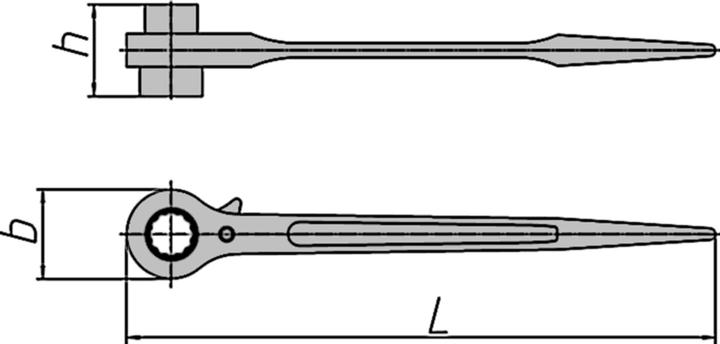 Produktbild Gedore 29 19X24 Stahlbauknarre, Doppel-6-kant 19x24 mm (1/2")