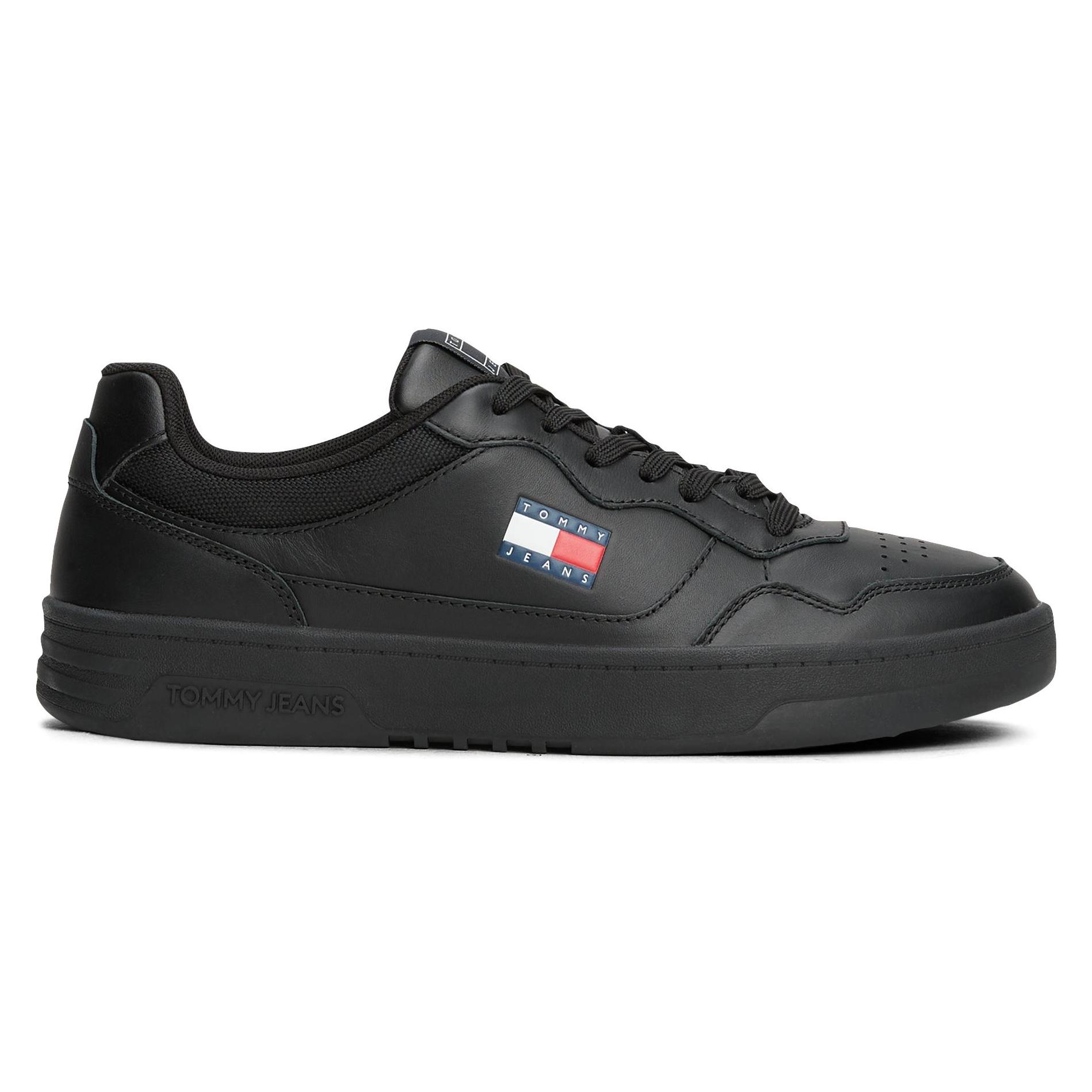 Tommy Hilfiger, Mannen, Sneakers, (New)Tjm Cupsole Leather Ess, Zwart, (43)
