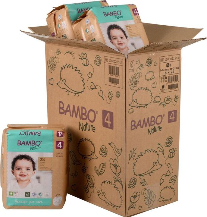 Actual product image Bambo Nature, Gr. 4, 7-14 kg, Papier Verpackung (Size 4, 24 Piece)