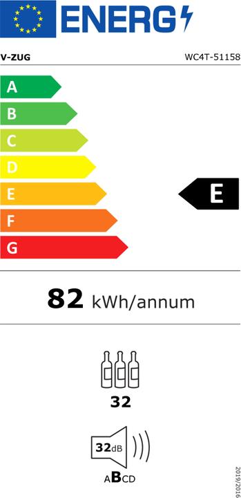 Label énergétique V-ZUG WineCooler V4000 8U