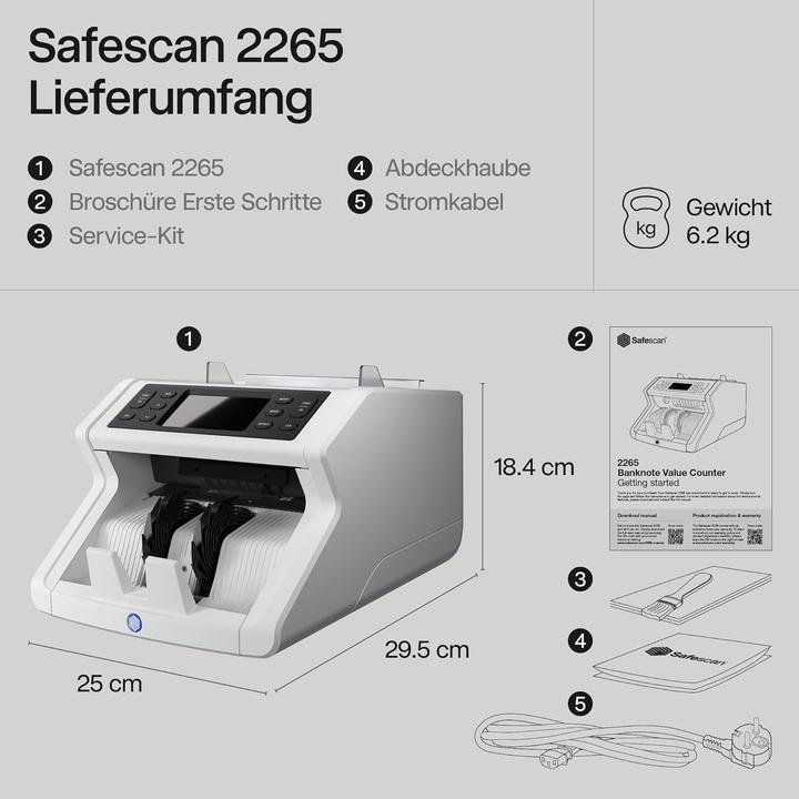 Immagine prodotto Safescan 2265 (G2) (Bancone, Validatore di banconote)