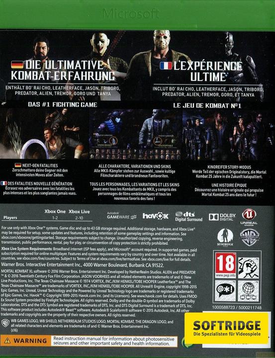 Produktbild WB Mortal Kombat XL (Xbox One X, Xbox Series X, Multilingual)