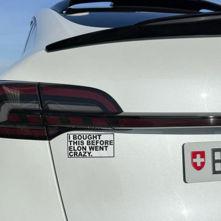 Immagine prodotto Vds Adesivo per paraurti Tesla "L'ho comprata prima che Elon impazzisse".