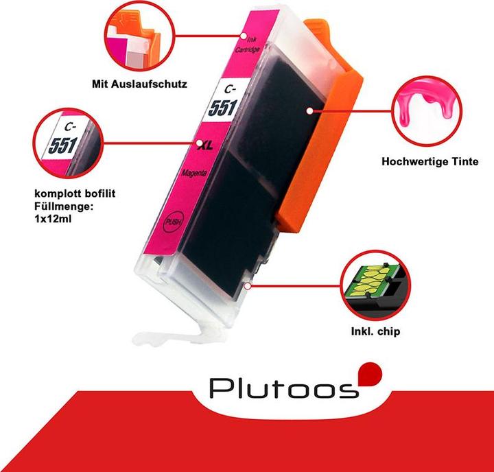 Actual product image Plutoos Canon CLI-551 M Cartridge XXL compatible, Magenta (M)